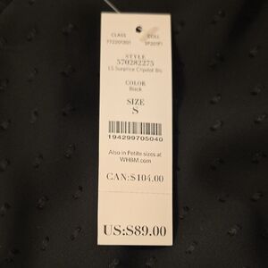 White House Black Market Black Surplice Top